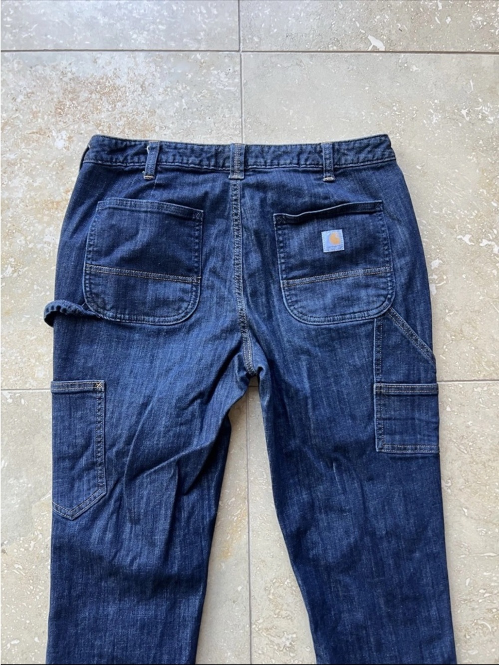 Carhartt Women's Slim Fit Straight Leg Denim Double Knee Pants Size 12 Regular - Picture 4 of 5